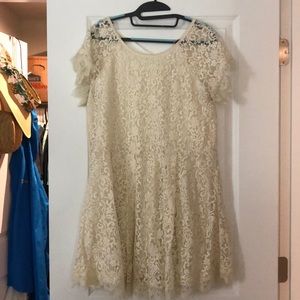 Free People cream lace babydoll dress